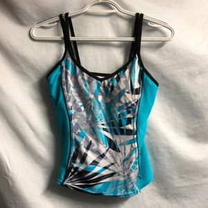 Girls size 10 zero exposure swimwear, swim tank, tankini top lined Double straps